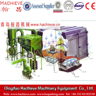 Self-priming blasting machine